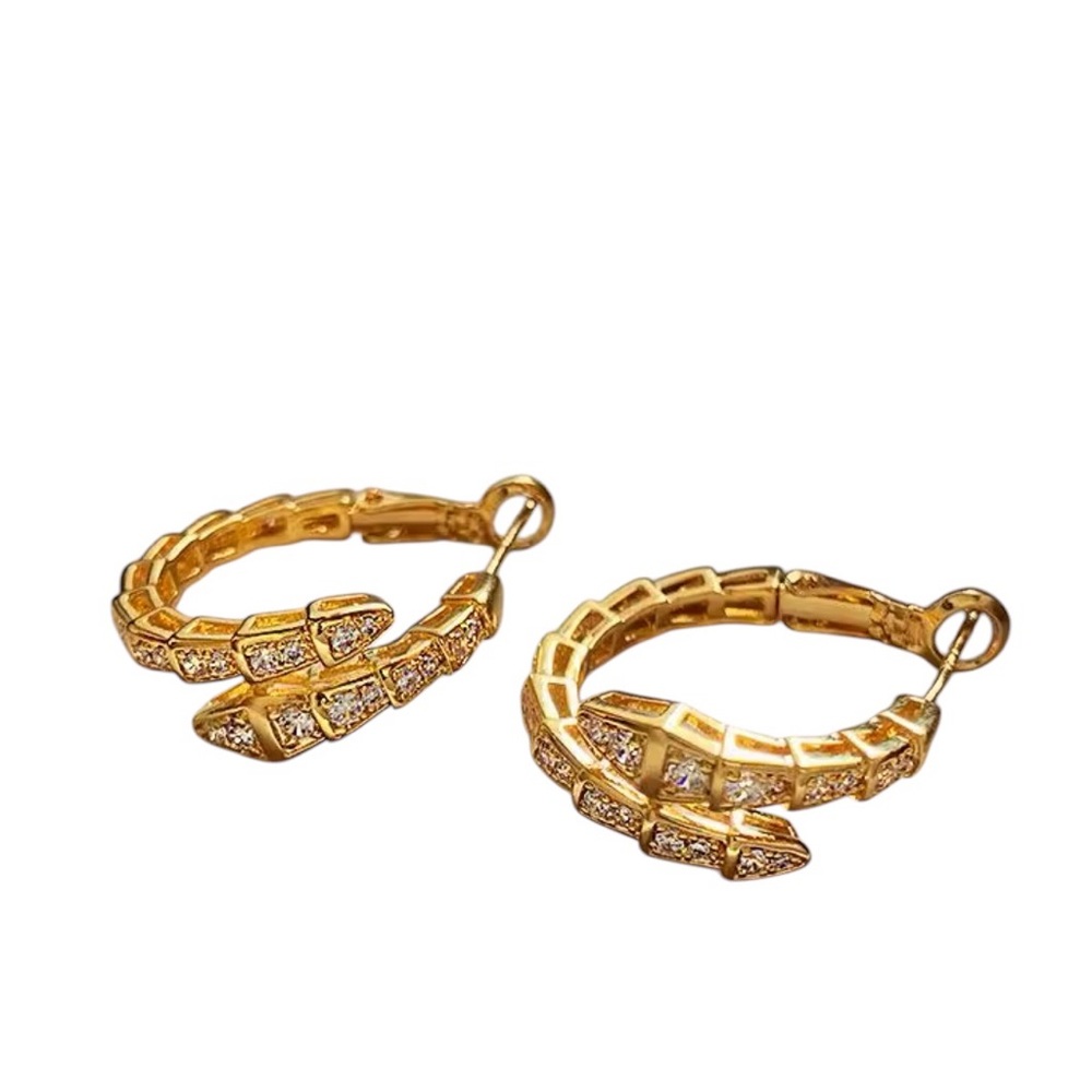 Abigail Creations Snake Shaped Drop Cubic Zirconia Earrings - Picture 2 of 5